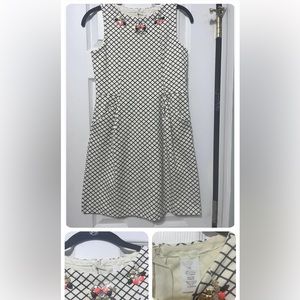 CREWCUTS J. Crew Lattice Print boutique Knit Jeweled Neckline Dress